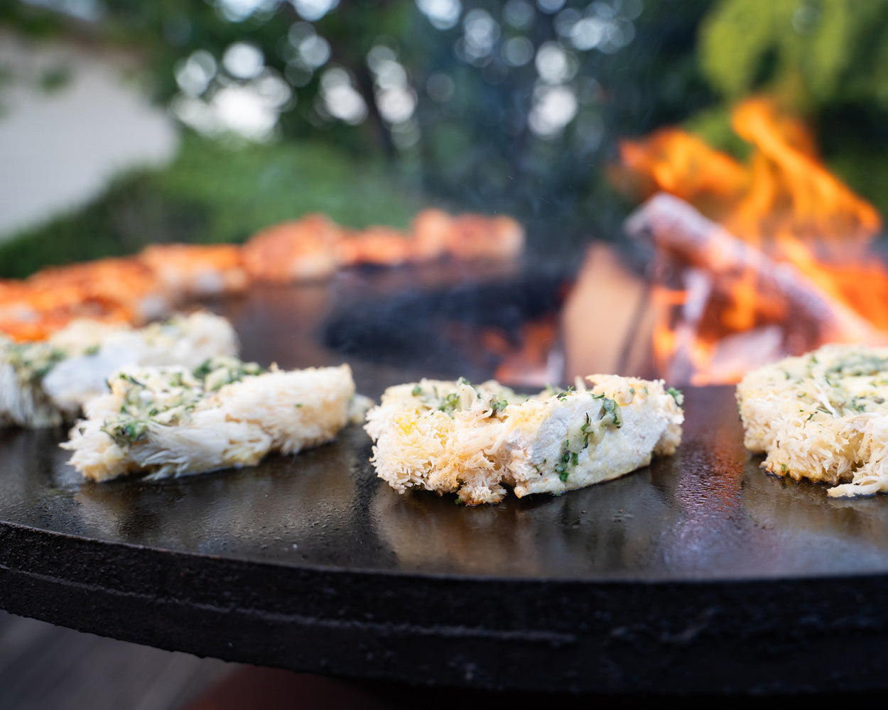 Gegrillte Lion's Mane Steaks mit Knoblauch, Petersilie & Zitrone